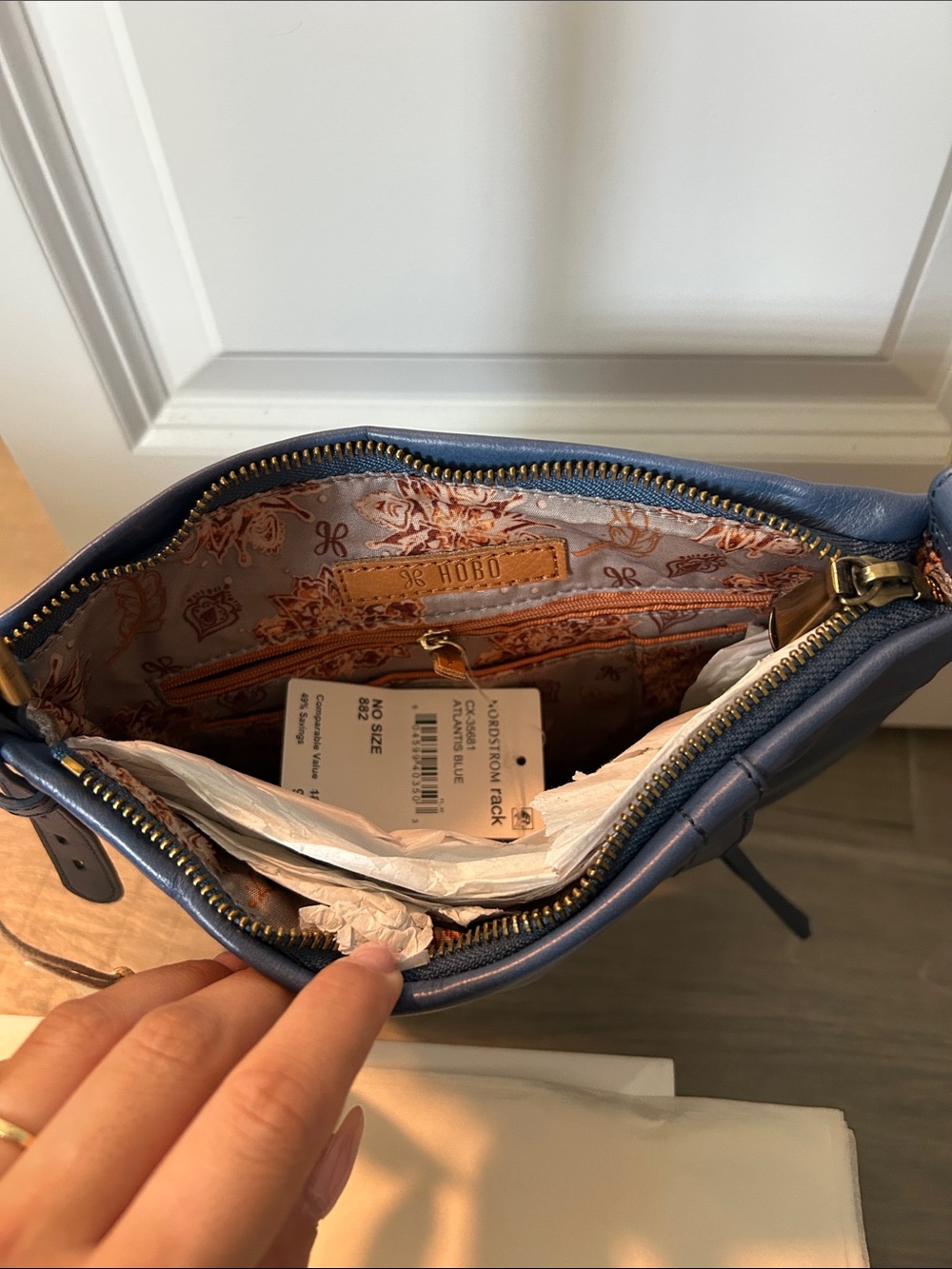 HOBO Blue Leather Hobo Crossbody - Picture 4 of 5